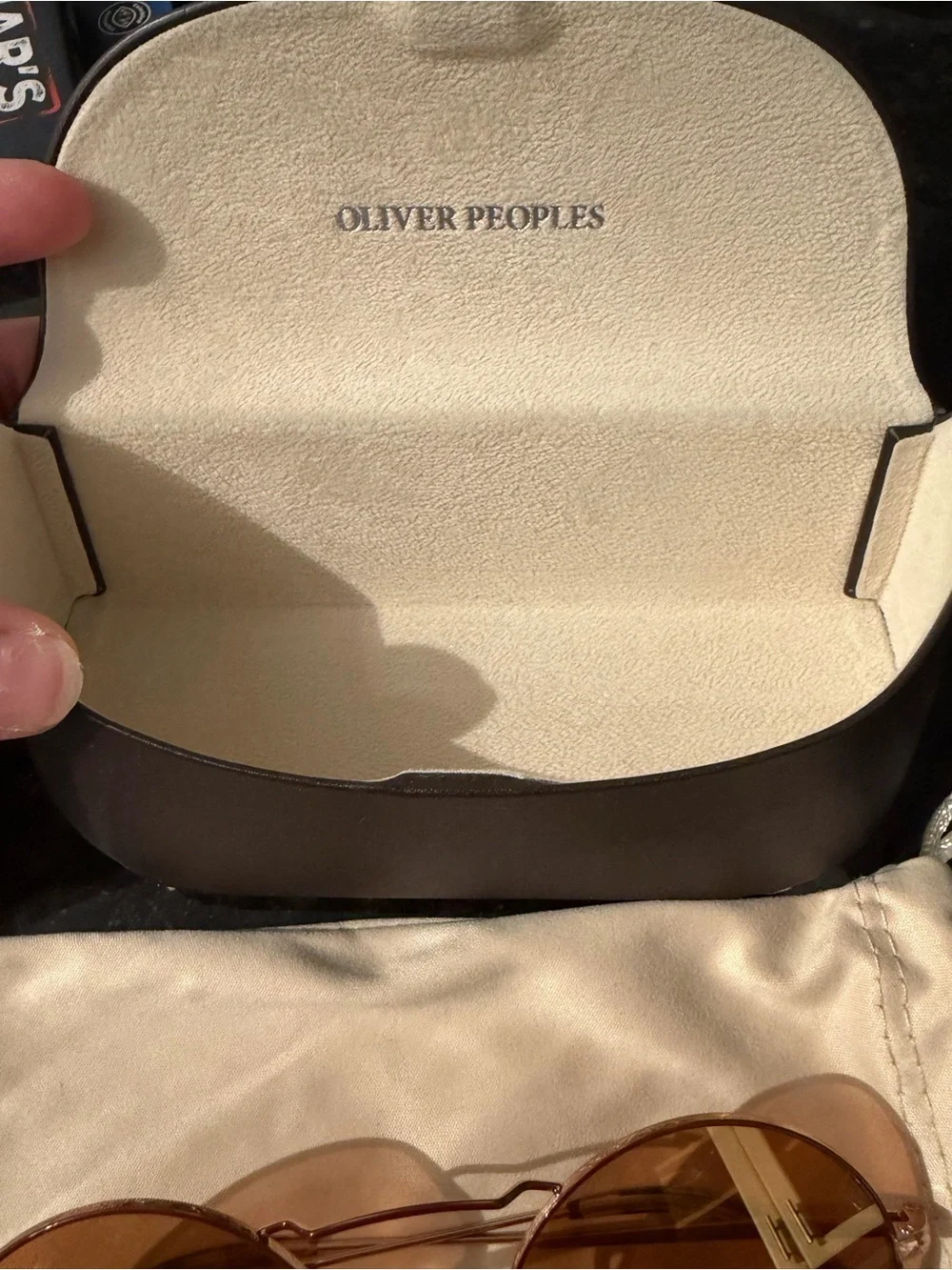 Oliver Peoples Round Metal Sunglasses with Amber Brown Lenses